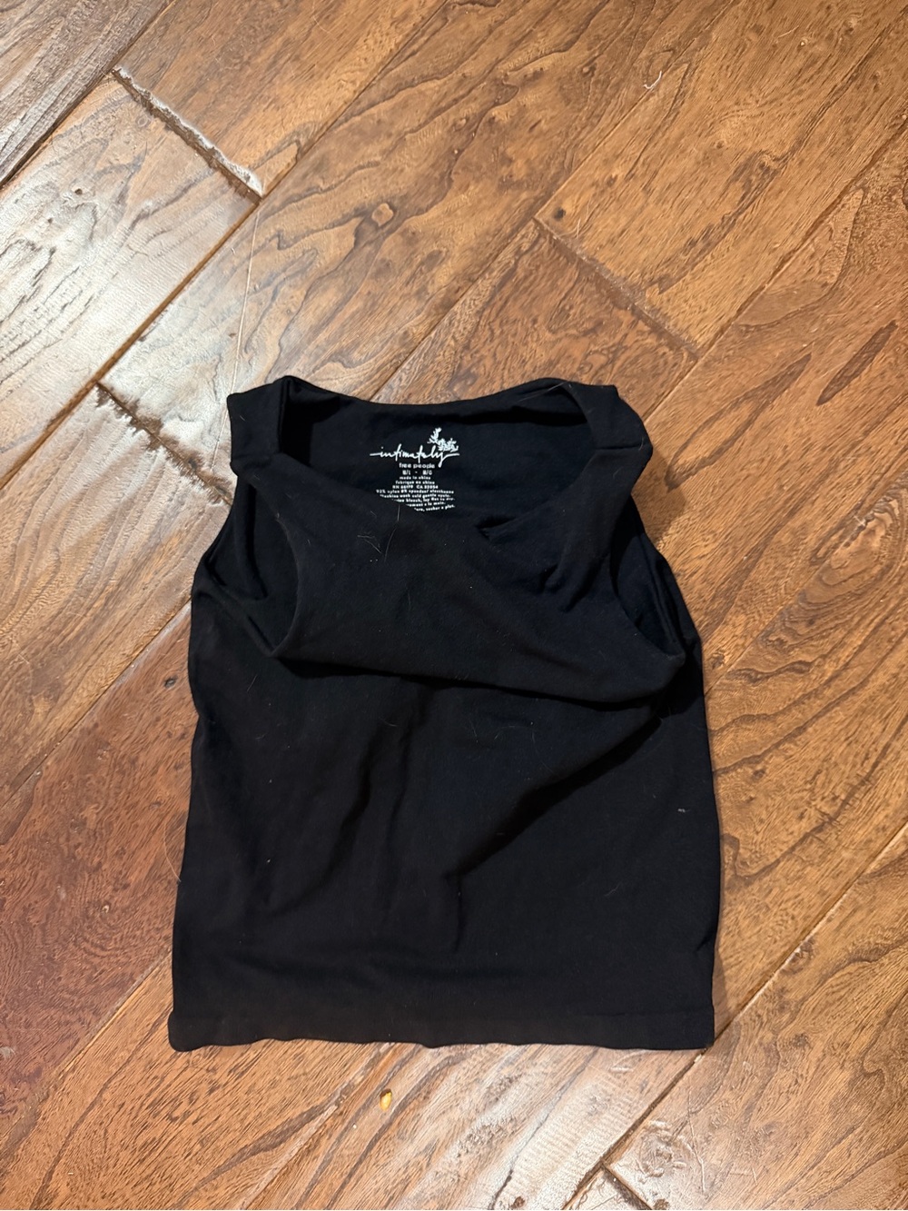 Free People Black Ribbed Tank Top